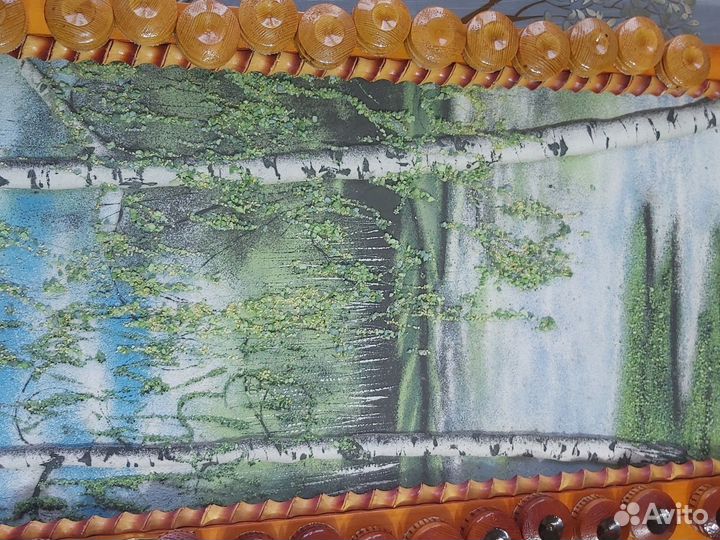 Нарды ручной работы со стеклом камень крошка