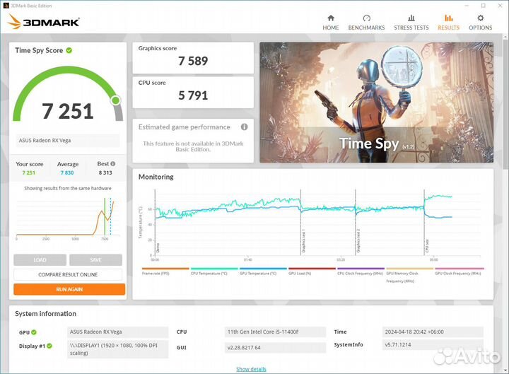 Sapphire Radeon RX Vega 64 8 Gb Nitro+