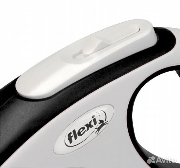 Поводок Flexi L (до 50кг) лента 8м, серый/черный