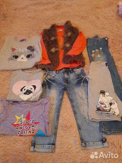 Вещи пакетом,на девочку 122-128 см