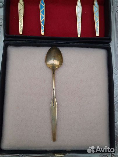 Кофейные ложки Серебро, эмаль