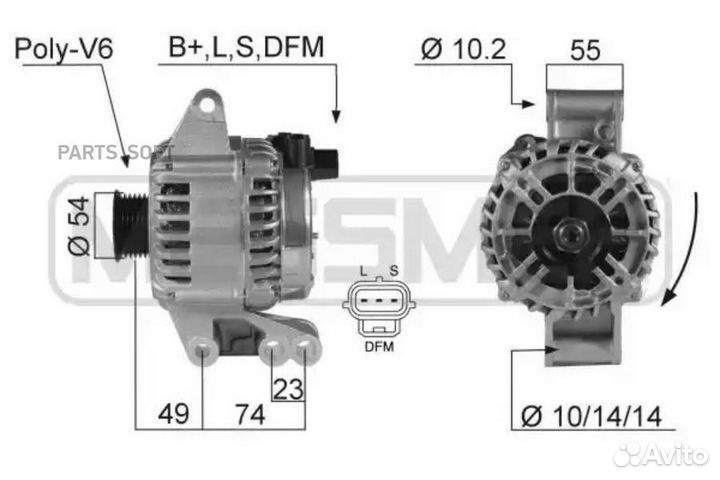 Генератор ford fiesta 02- 104A 210359 ERA