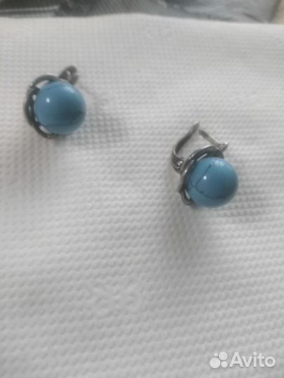 Серьги с бирюзой