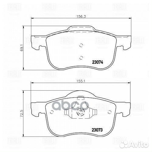 Колодки тормозные дисковые перед PF4369 Tri