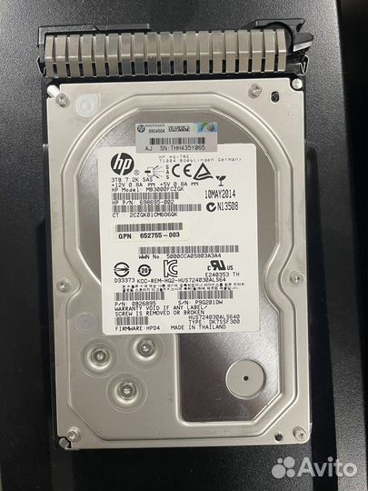 Жесткий диск HP 3Tb SAS 6G 7.2K 3.5 625140-001