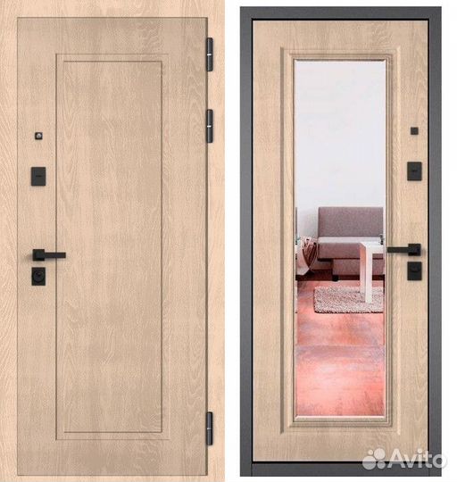 Дверь входная в квартиру с зеркалом