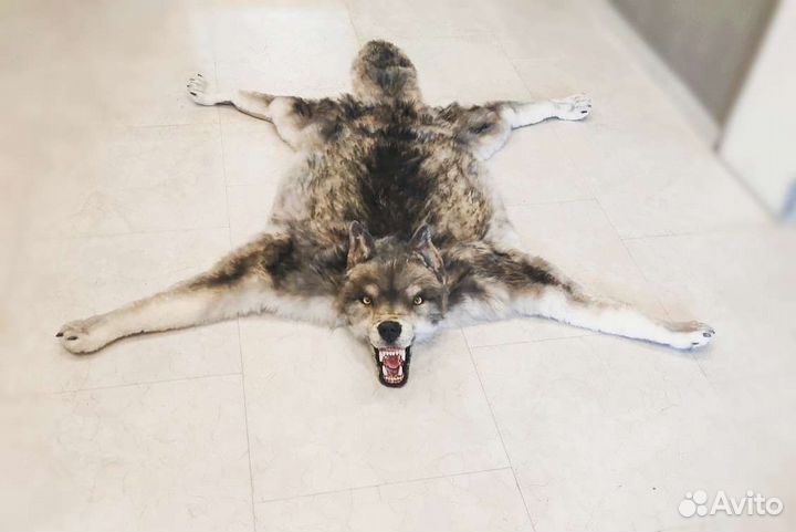 Искусственная шкура волка. Репродукция. Синтетика