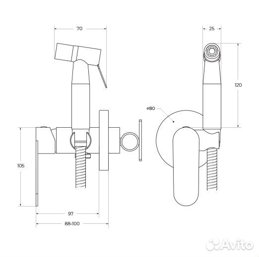 Cezares stylus-DIF-NOP Гигиенический душ