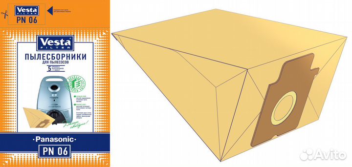 Пылесборники vesta PN-06 для пылесоса panasonic