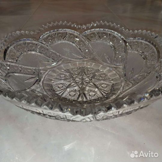 Хрустальная салатница, сахарница, ваза, ладья