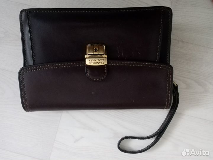 Барсетка кожаная мужская бу