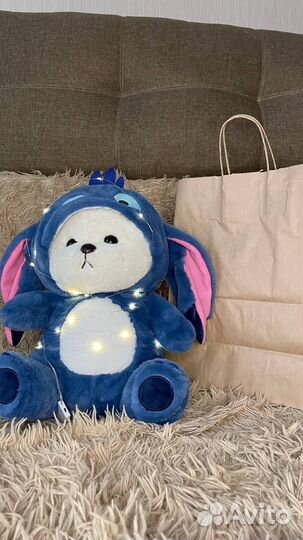 Мягкая игрушка мишка в костюме Стича 40 см