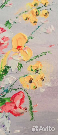 Букет цветов картина маслом 