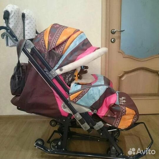 Санки- коляска Ника 7-3 очень тёплые отс