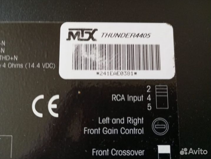 Авто усилитель MTX thunder 4405