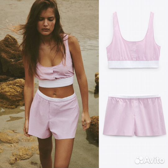 Zara костюм шорты и топ S новый