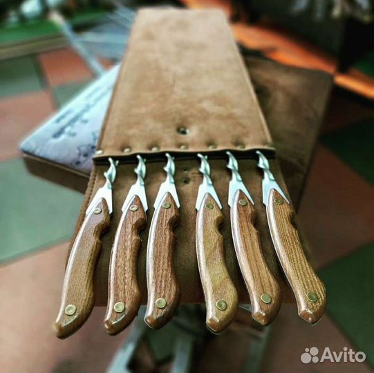 Наборы шампуров в чехлах из замши/эко-кожи