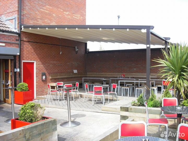 Навес выдвижной. Пергола для террасы. Алюминиевые