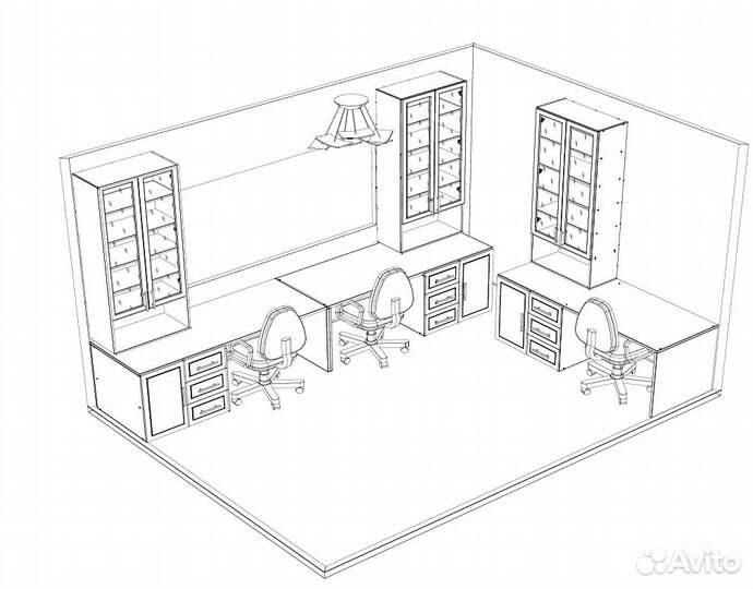 Расчёт деталировки мебели по эскизам заказчика