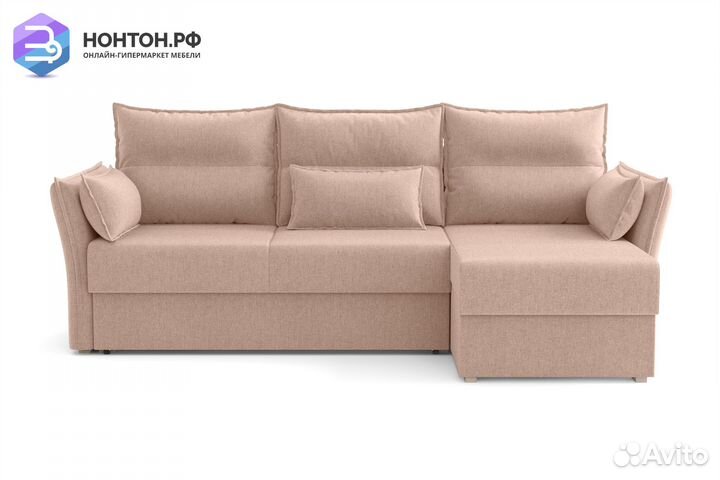 Диван угловой еврокнижка Бруклин бежевый