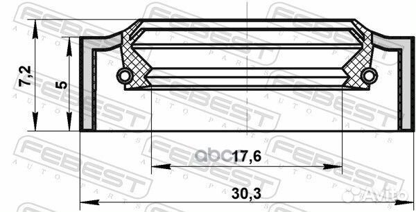Сальник рулевой рейки 17.6X30.3X5X7.2 подходит для