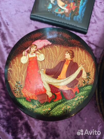 Палеховские щетка для одежды, блокнот, шкатулка