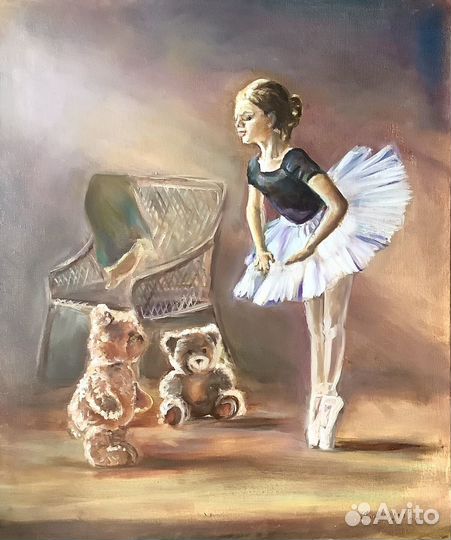 Картина маслом на холсте Маленькая балерина 50х60