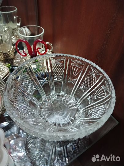 Хрустальная конфетница ваза