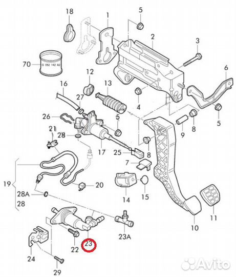 Цилиндр сцепления рабочий Golf 4 Octavia A4 Audi