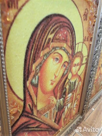 Икона из янтаря - Казанская икона Божией Матери Ar