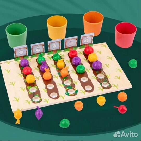 Игра сортер для изучения счета Фрукты-овощи новая