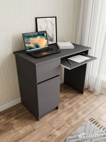 Письменный компьютерный стол графит и белый