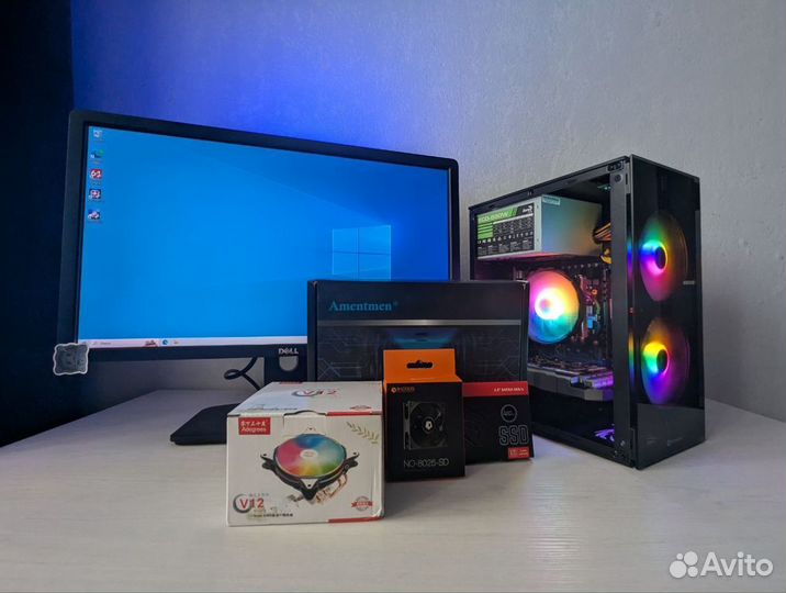 Игровой пк i7,GTX1050ti, 16gb, ssd, RGB