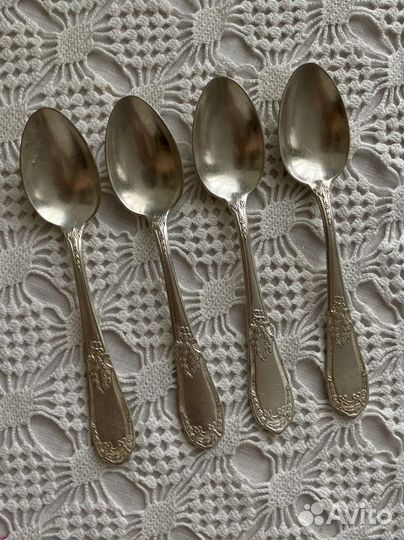 Мельхиоровые чайные ложки 50-е гг СССР 4 шт