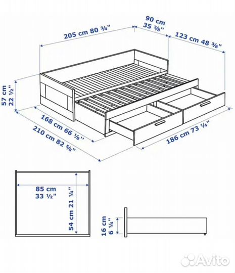 Кровать кушетка IKEA бримнэс