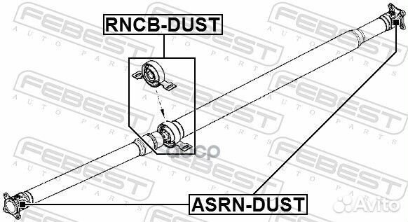 Подшипник опоры карданного вала rncbdust Febest