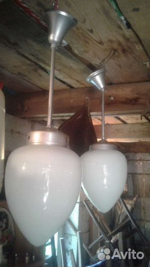 Светильники потолочные молочное стекло СССР