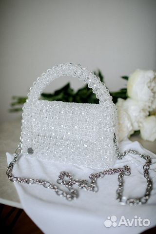 Сумка из бусин хрустальных/акриловых/жемчужных