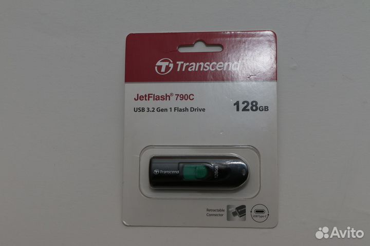 Флеш-диск transcend JetFlash 790C (128 Гб), новый
