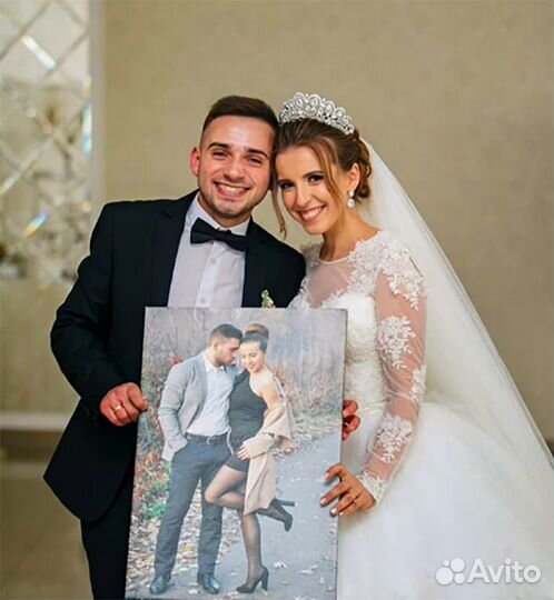 Портрет по фото на холсте подарок на свадьбу