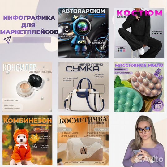 Инфографика для маркетплейсов дизайн карточки