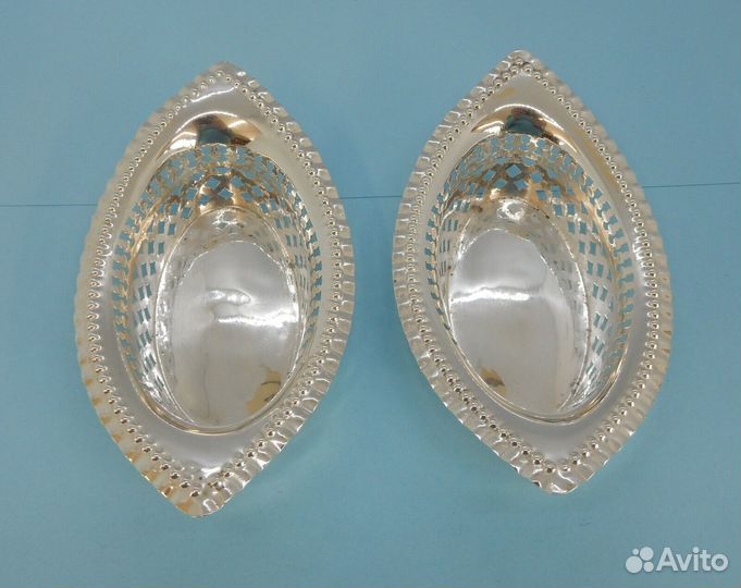 Пара Антикварных Орешниц Стерлинговое Серебро