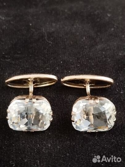 Запонки с горным хрусталем