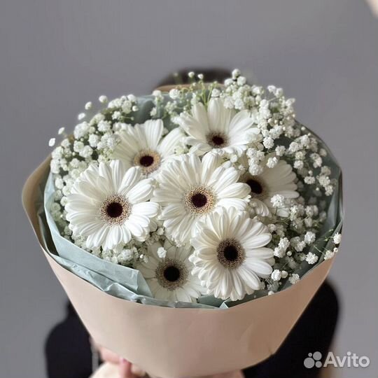 Букет гермини и нежная гипсофила