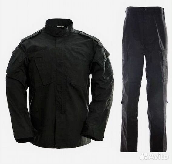 Мужской тактический костюм, черный, летний