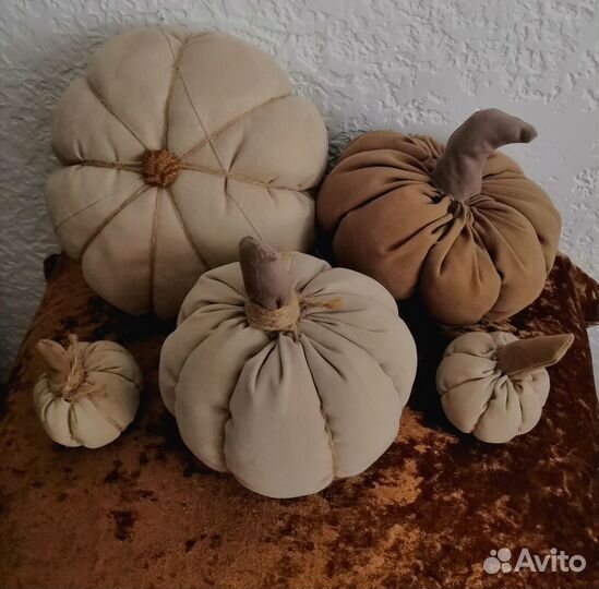 Тыква интерьерная текстильная