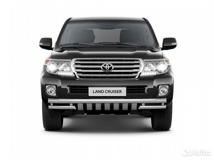 Защита бампера Toyota Land Cruiser 200 с решеткой