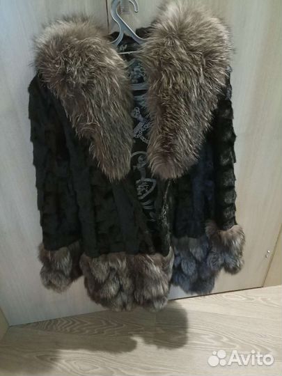 Шуба норковая с капюшоном