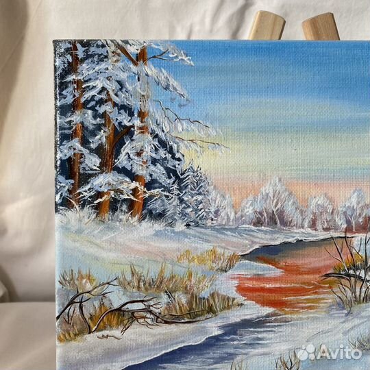 Картина Зимний пейзаж. Подарок на Новый Год