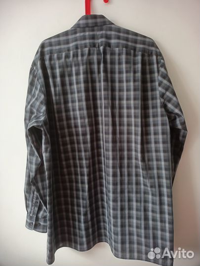 Рубашка Olymp 42 ворот серая в клетку